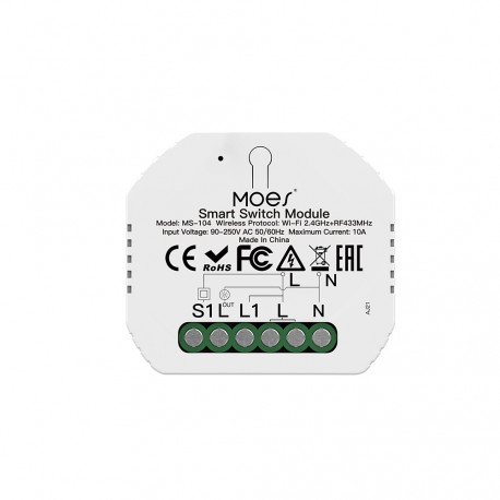 WRM-104-MS Smart Switch - Wi-Fi en 433 MHz RF