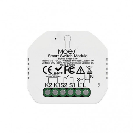 ZM-104-L-MS schakelaar zonder nuldraad - Zigbee 3.0